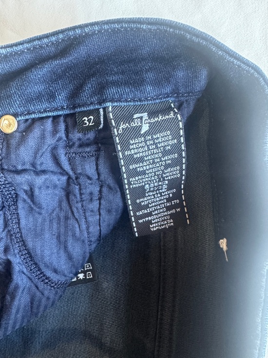 7 For All Mankind Denim - 7 For All Mankind Dark Blue Straight Jeans